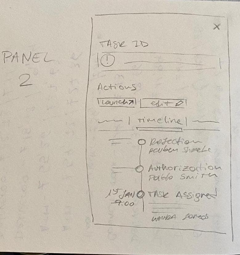Early case panel wireframe
