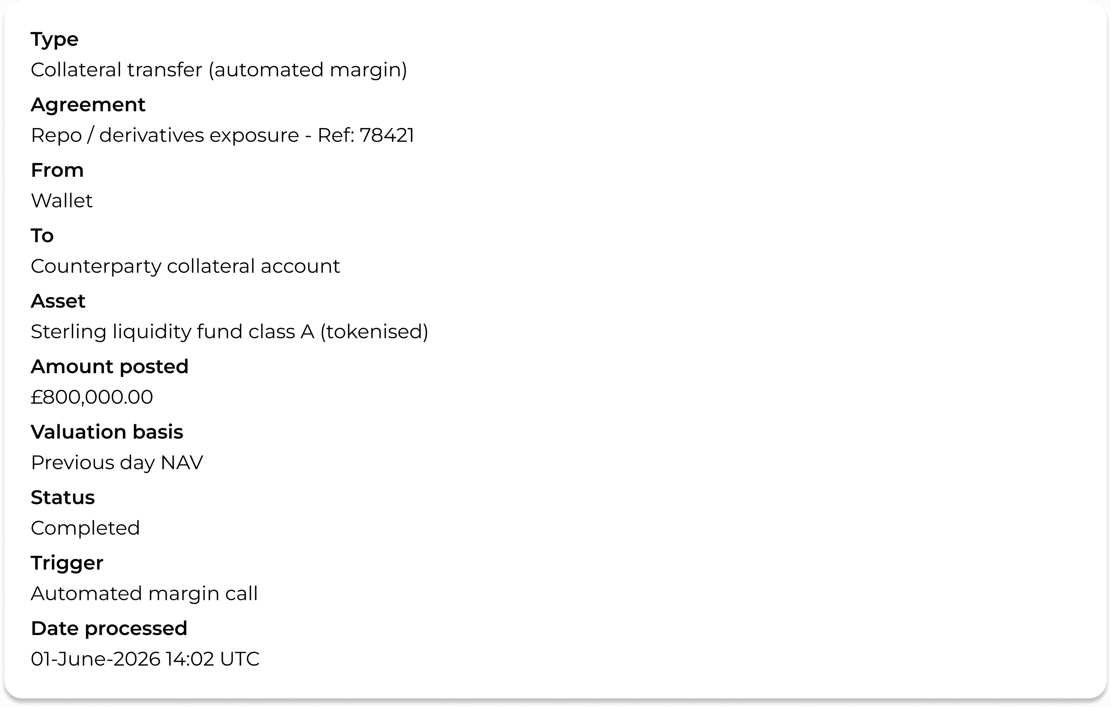 Accountable activity record interface