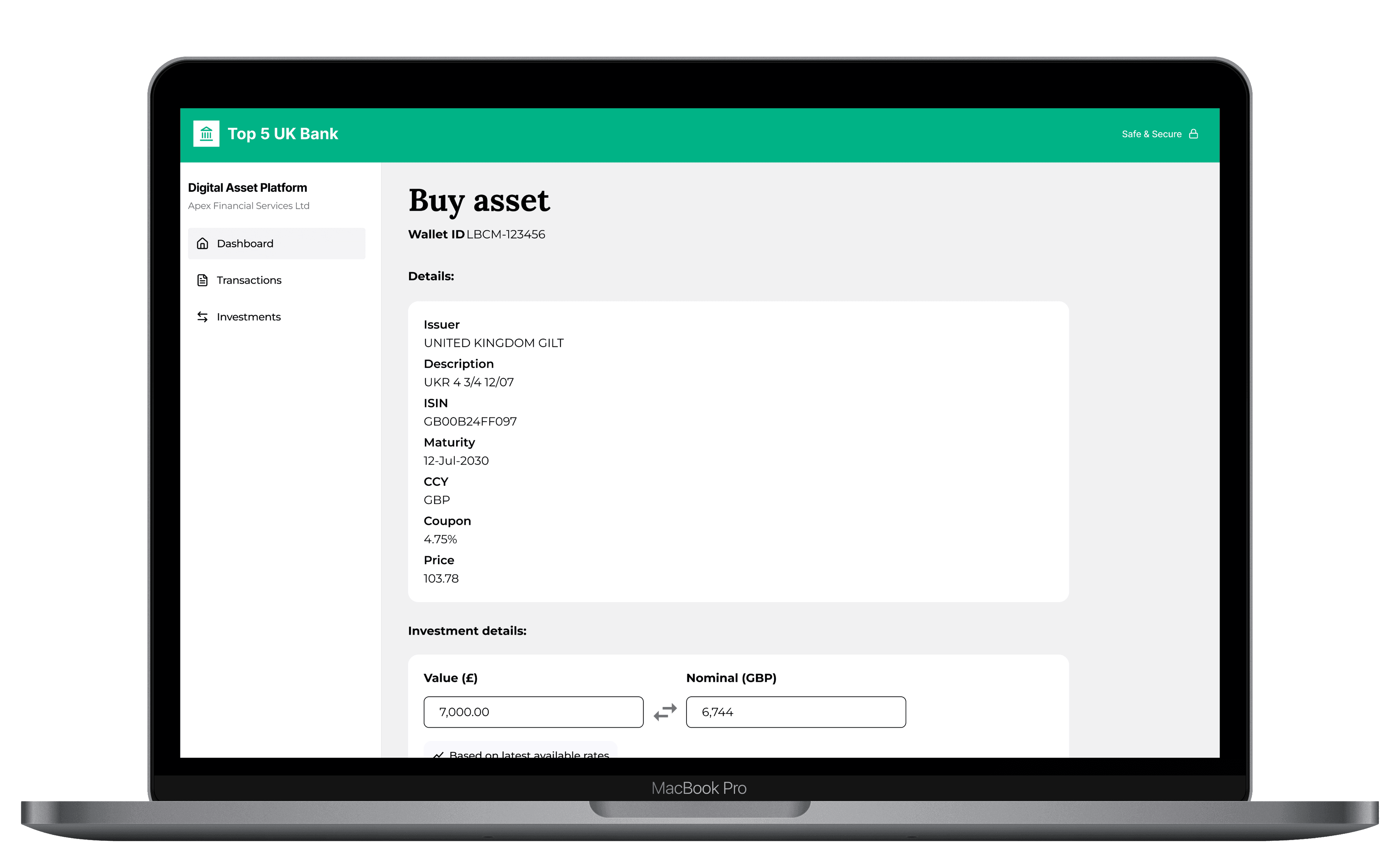 Asset discovery and trading interface